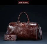 2024 New Cow Genuine Alligator Leather Travel Bags Luxury Men Large Capacity Portable Male Shoulder Bags Brand Travel Duffle Bag