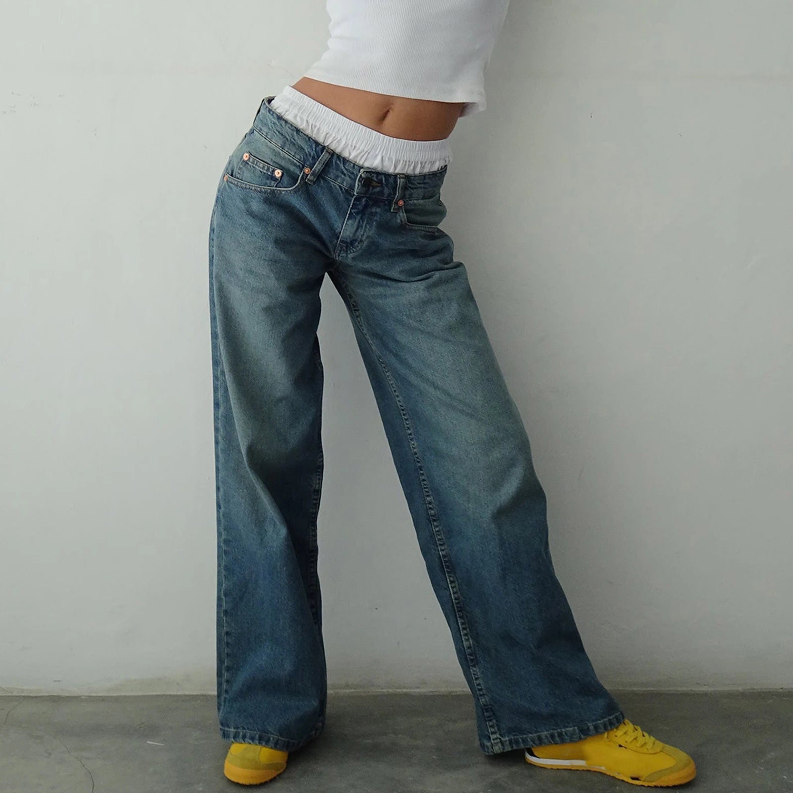 Y2K Baggy Straight-Leg Jeans