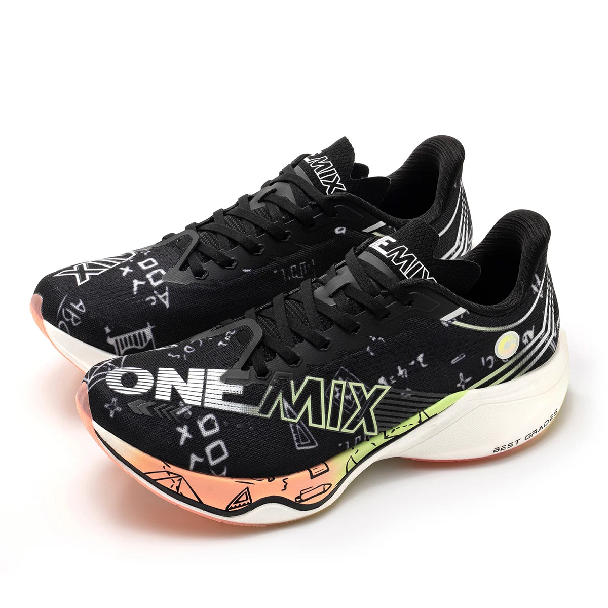 ONEMIX Nylon Carbon Plate Racing Running Training Shoes Men Full-length Shock Absorption Sports Carbon Plate Walking Sneakers