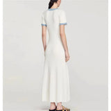 Chic Contrast Knit Maxi Dress