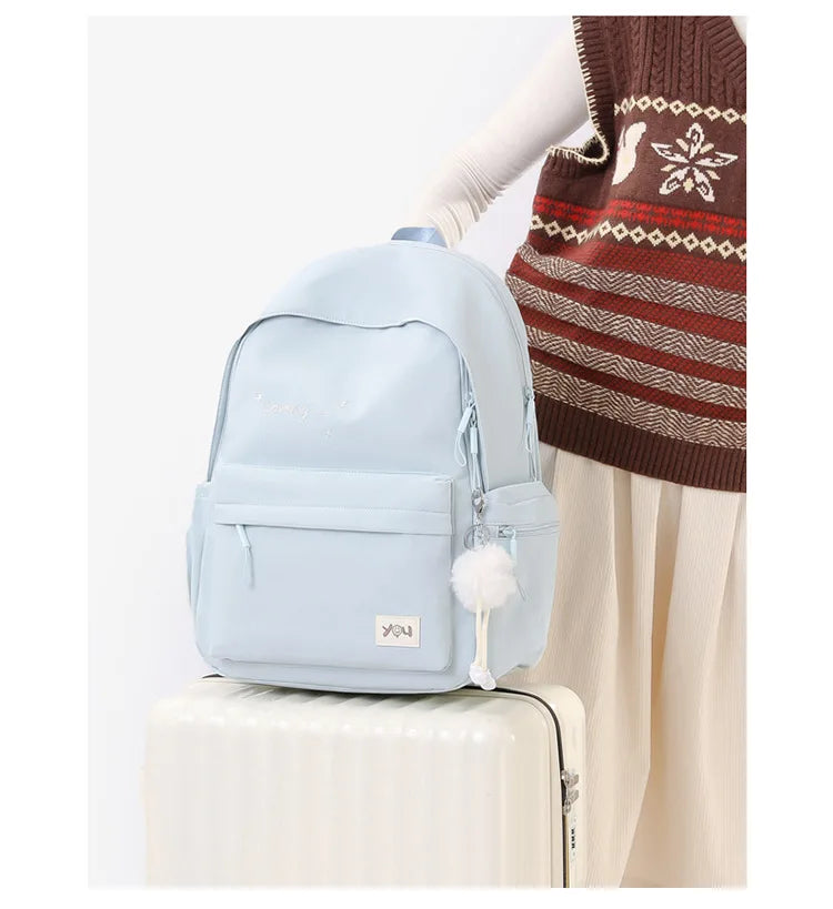 2026 Female Fashion Men High Capacity Waterproof College Backpack Trendy Women Laptop School Bags Cute Girl Travel Book Bag