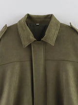 ETJ Women's Suede Lapel Shoulder Jacket – Spring 2026