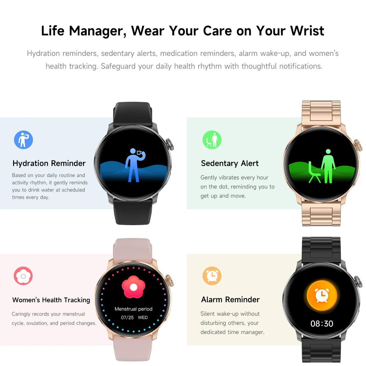 2026 New Lady Fashion Smart Watch women AMOLED HD Screen GPS Sport Heart Rate Bluetooth Call Waterproof Outdoor Smartwatch Women