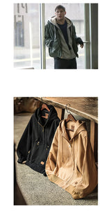 Maden J130 Heavyweight Canvas Hooded Jacket for Men