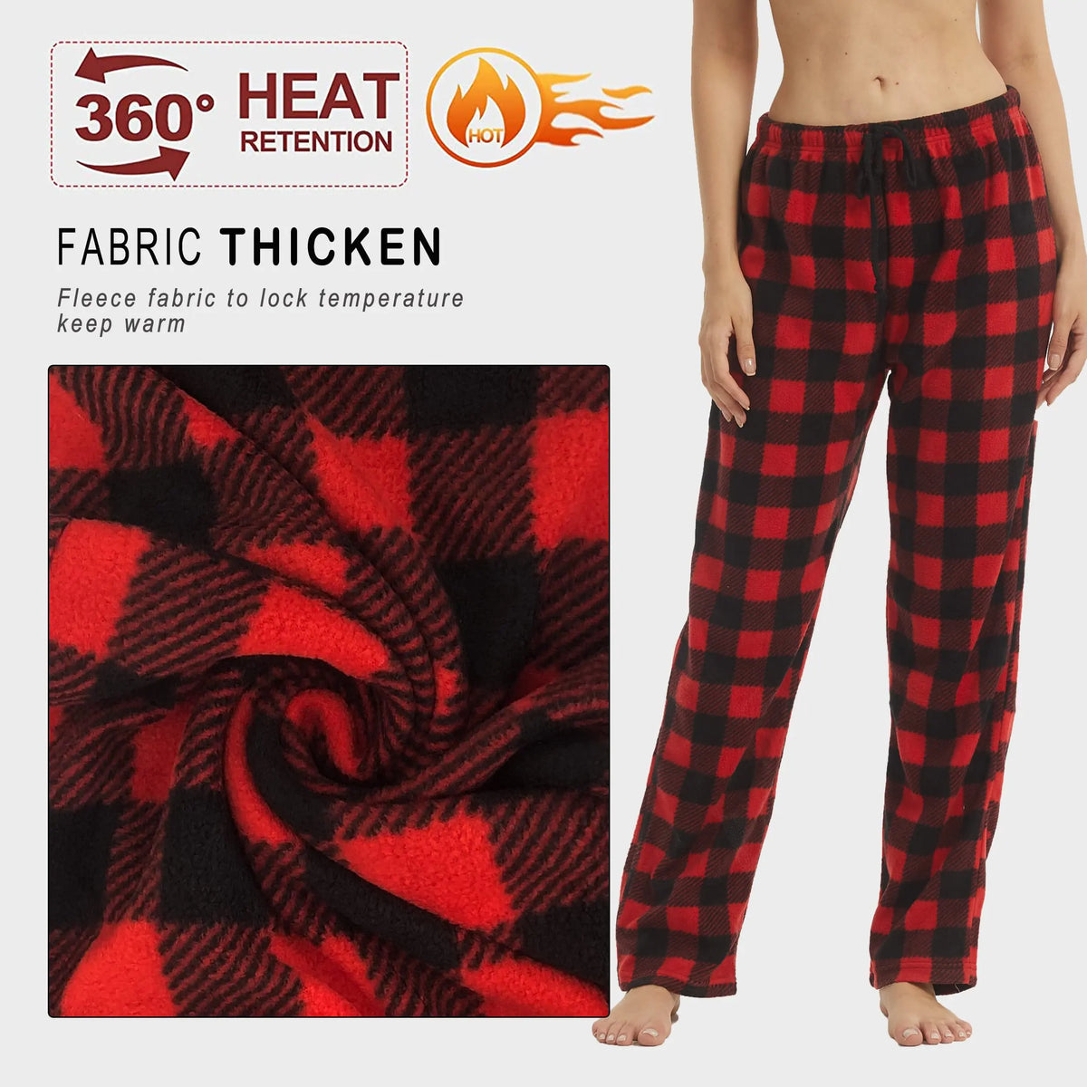 Women's Plaid Fleece Pajama Pants