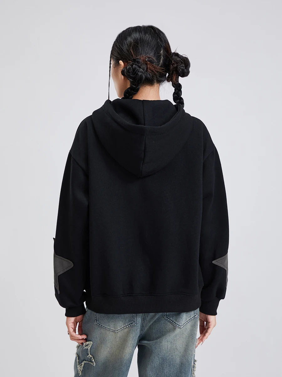 Women's Y2K Star Print Zip-Up Hoodie