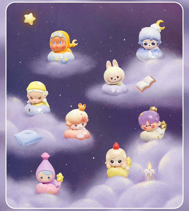 POPMART Bubble Granules Night Sky Series Collectible Cute Doll Blind Box Mini Figure Desktop Decoration Birthday Gift Set