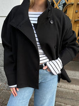 Stand Collar Woolen Short Coat