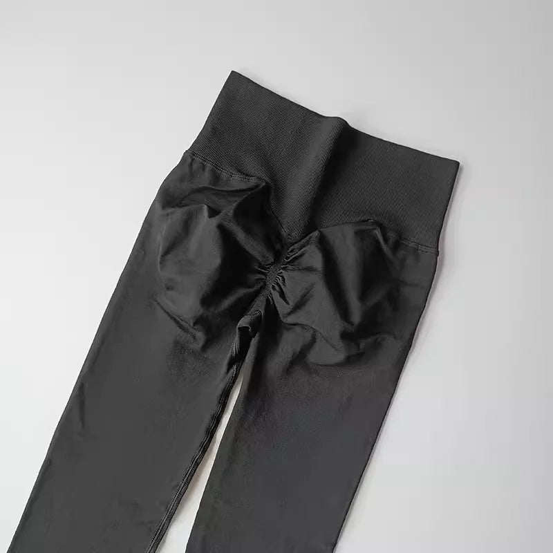 High-Waist Seamless Yoga Leggings – USA-Made Push-Up Fitness & Gym Tights