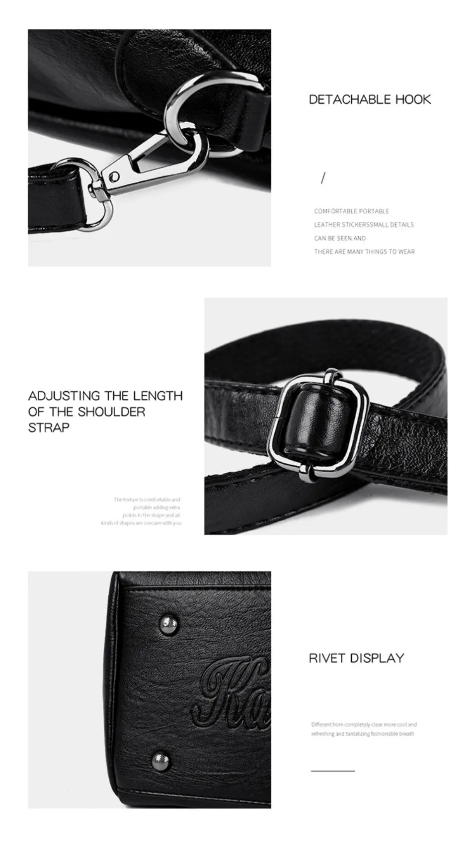 Genuine 3 Layers High Quality Soft Leather Ladies Shoulder Crossbody Bags for Women Luxury Handbags Women Bags Designer