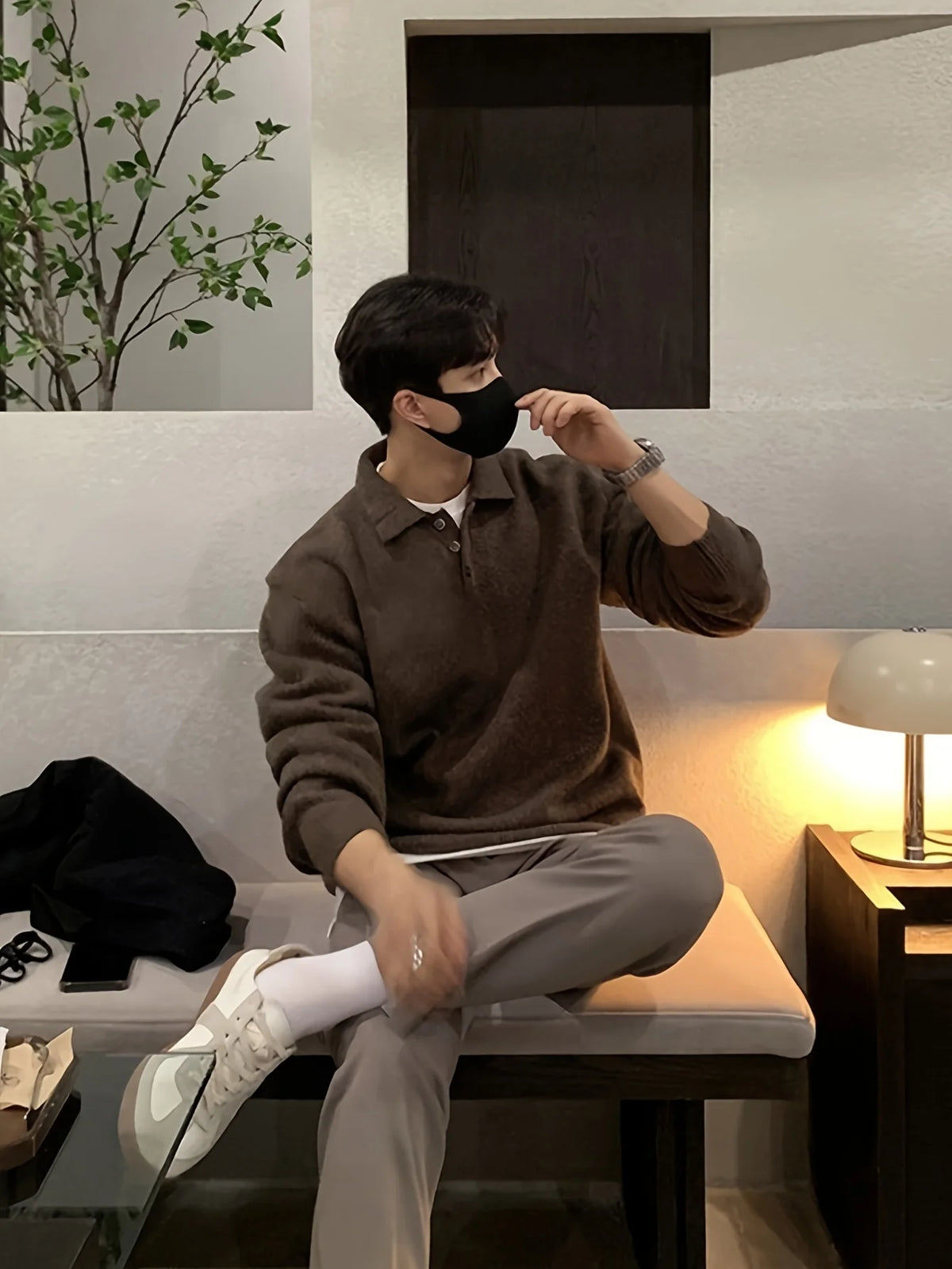 Men’s Geometric Knit Pullover Sweater