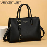 Genuine Brand Top Quality Leather Handbag Women's Tote Messenger Sac Designer Large Capacity 3 Levels Shoulder Crossbody Bags