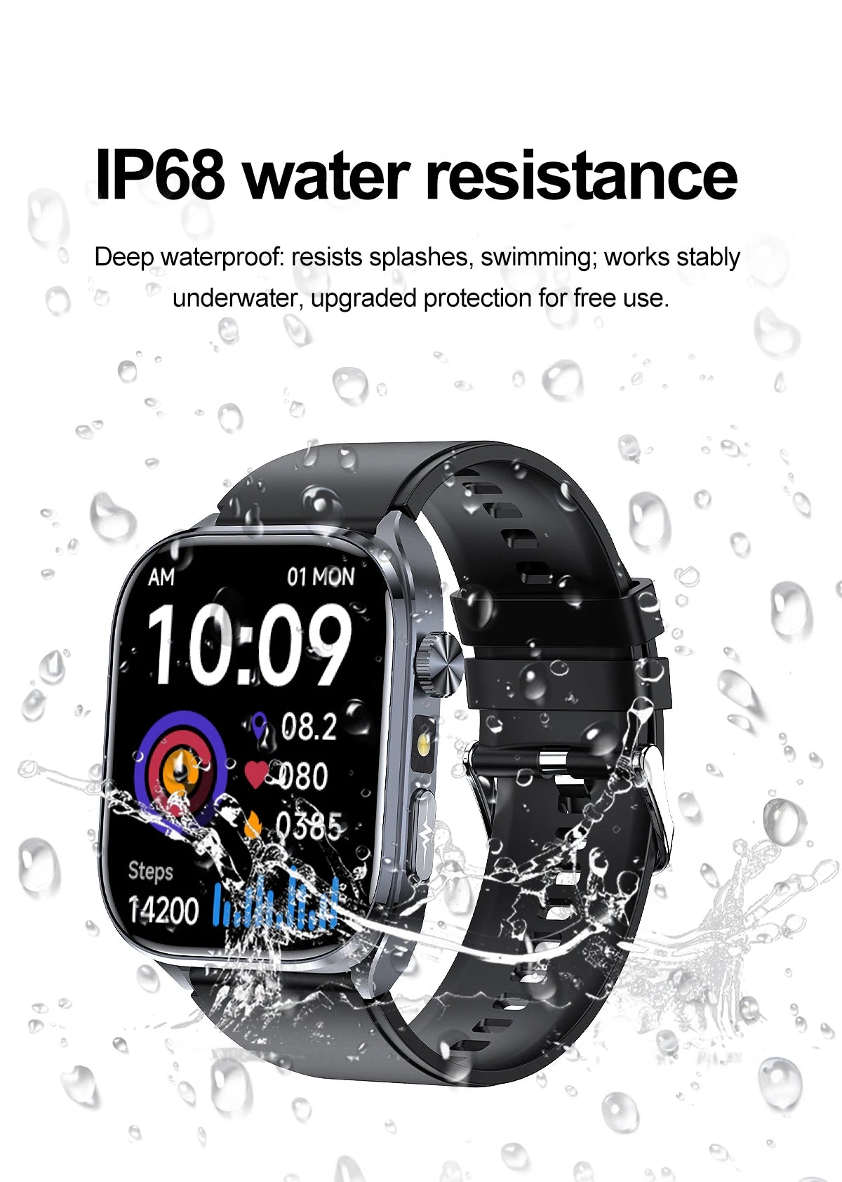 ECG+PPG Health Smartwatch – AI Body Analysis & BT Calling
