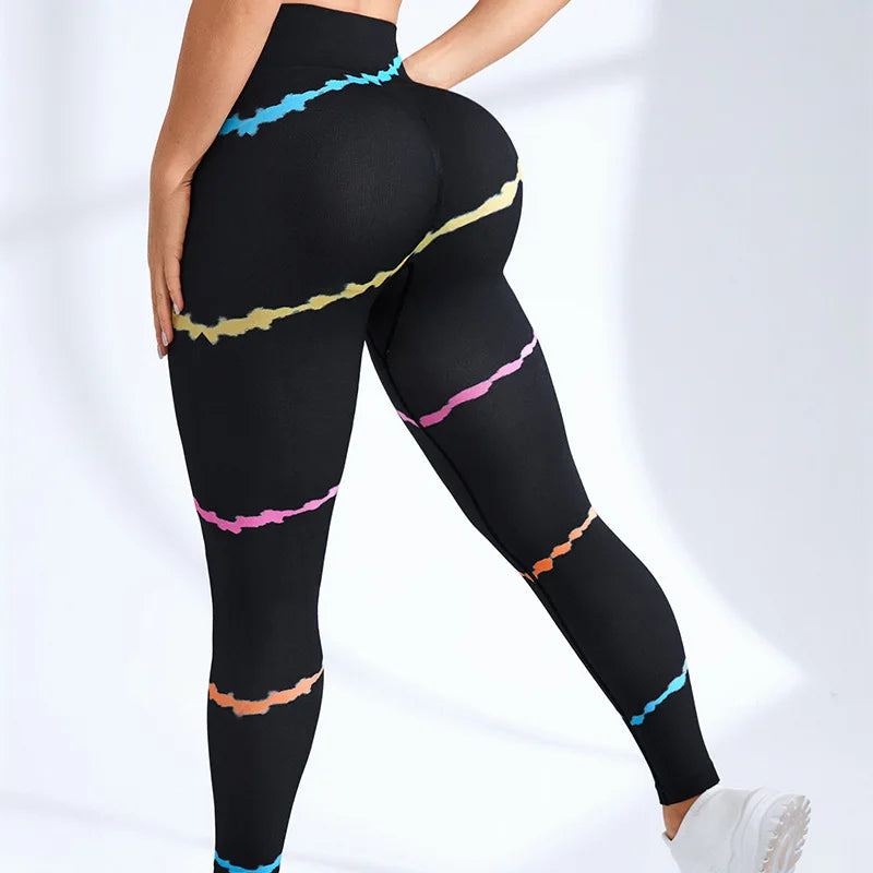 Women's 3D Tie-Dye Seamless Push-Up Leggings