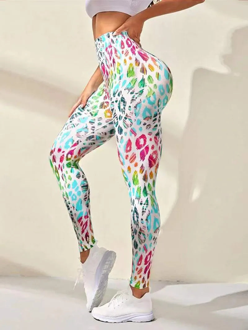 Women's 3D Tie-Dye Seamless Push-Up Leggings