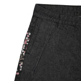 Retro Cherry Blossom Gothic Denim Shorts