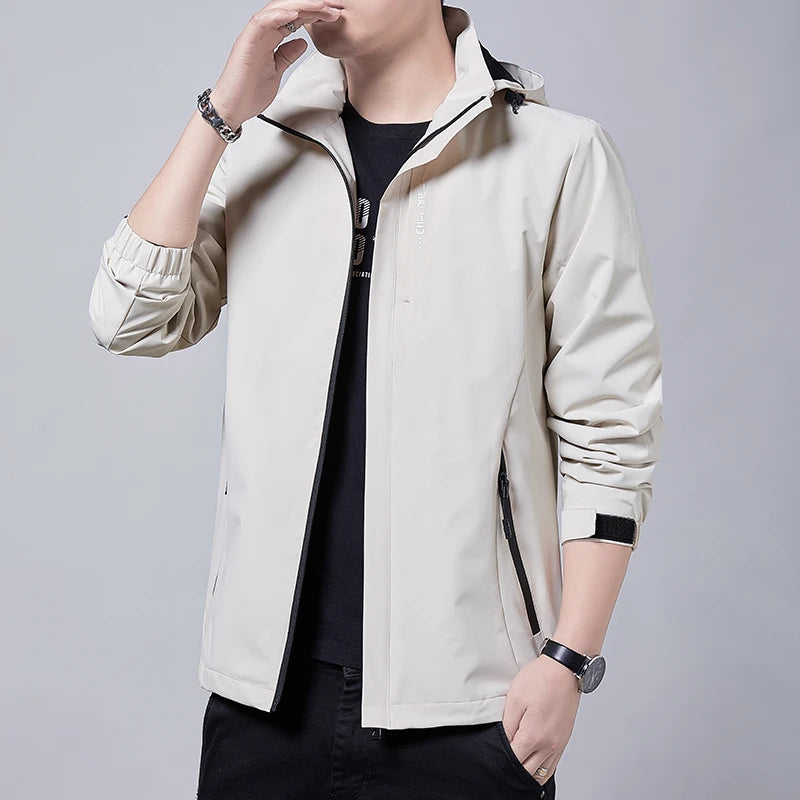 Men's Waterproof Hooded Windbreaker Jacket