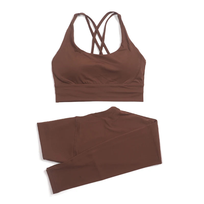 Women's Yoga Set with Sports Bra & High-Waist Leggings