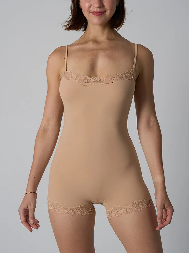 Lace Patchwork Fitness Bodysuit
