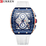 Men’s Sport Quartz Watch – Yellow Silicone Strap, Luminous Auto Date Square Dial