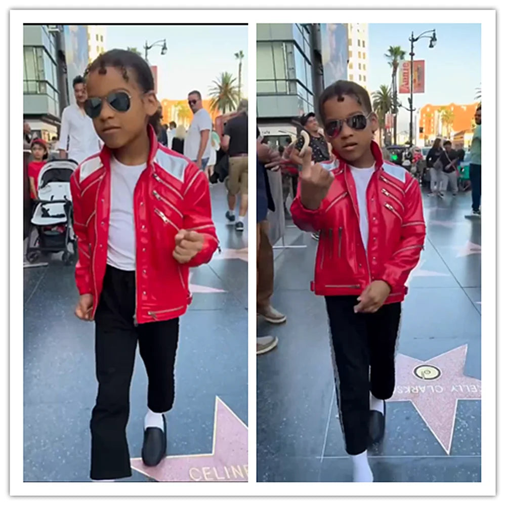 Red Zipper PU Leather Jacket | Rock & Roll Statement Piece