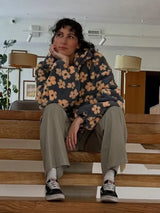 Women's Floral Fleece High-Neck Pullover