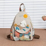Luxury 3D Pumpkin Pattern Women Travel Backpack High Quality Linen Female Backpack Fashion Prettry Style Girls Daypack Backpack