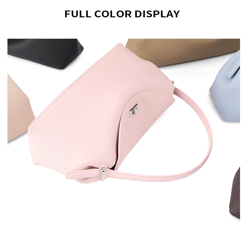 Women's genuine leather handbag fashionable retro designer luxury bag high-quality cowhide large capacity casual shopping bag