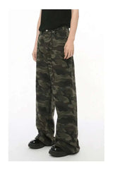Vintage Camouflage Wide-Leg Men's Jeans