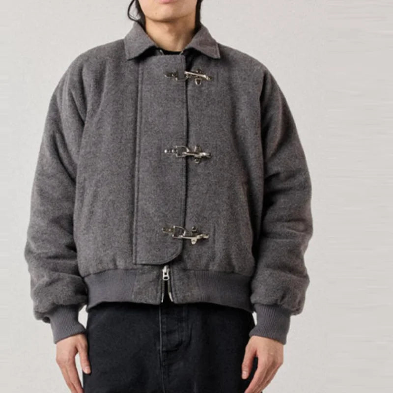 Women' S Vintage Autumn Winter Jacket Airplane Buckle Loose Lapel Coat Full Sleeve Outwears 2025 New Lady High Streetwears