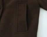NLZGMSJ Vintage Casual Chic Women Overcoat Solid Pockets Double-breasted Short Coat New Fashion 2025 Winter Holiday Coats