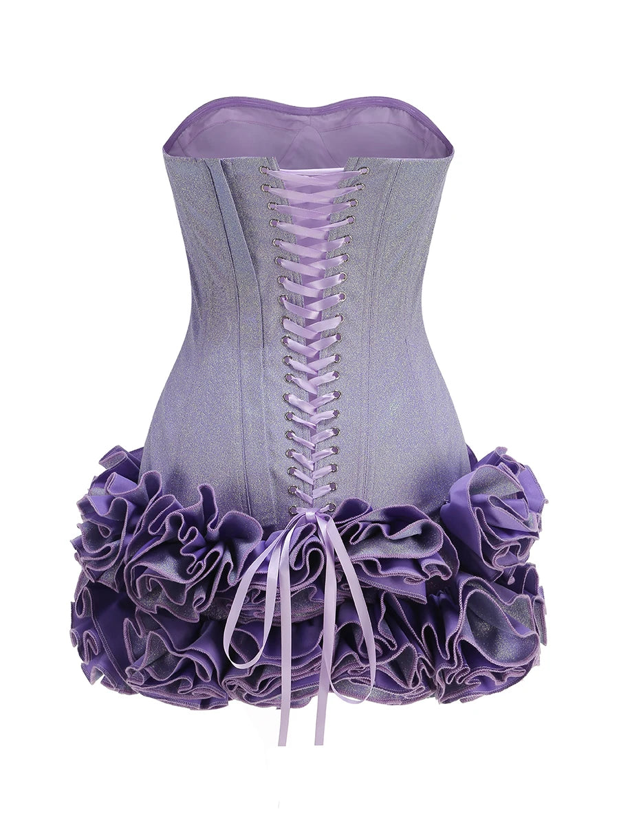 Structured Floral Mini Party Dress