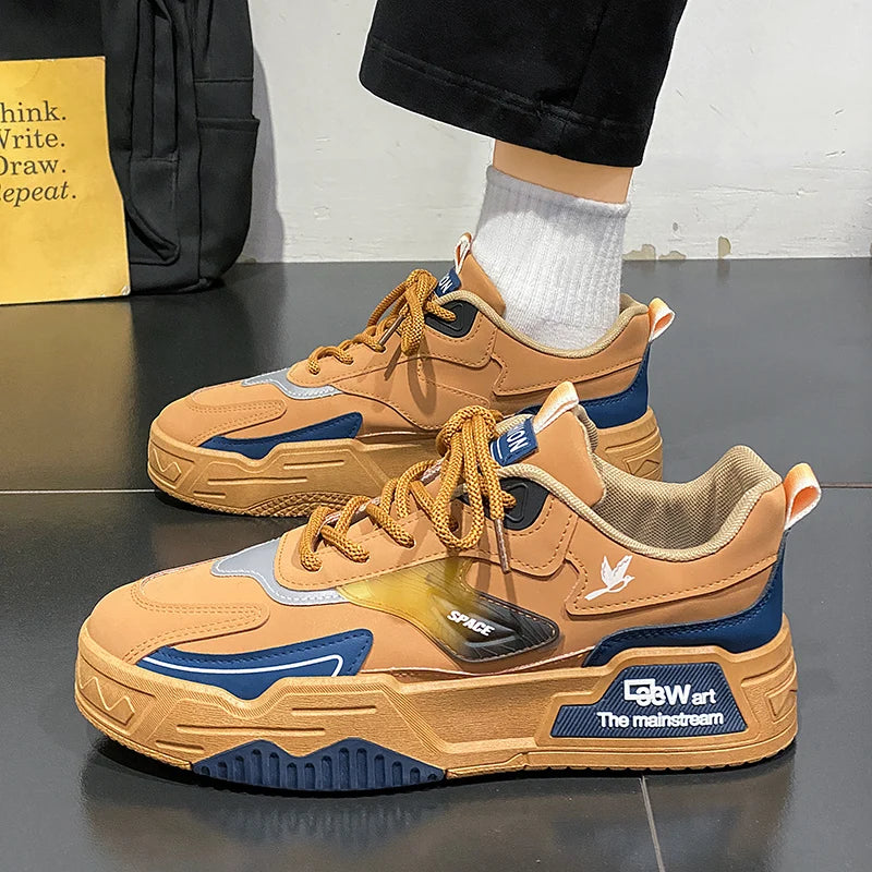 Men's Leather Low-Top Casual Sneakers