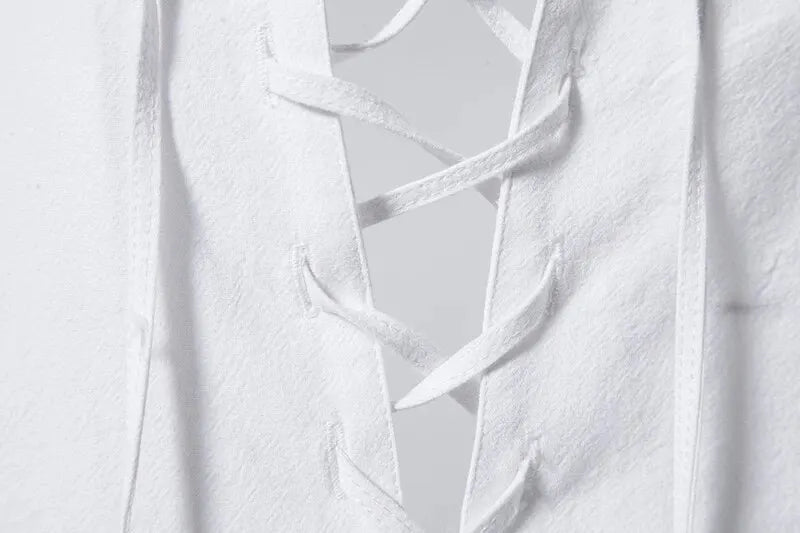 King Billion Men's Shirts Casual Men Cotton Linen Long Sleeve T-shirt Spring Autumn Vintage Shirt US Size Drawstring Neck