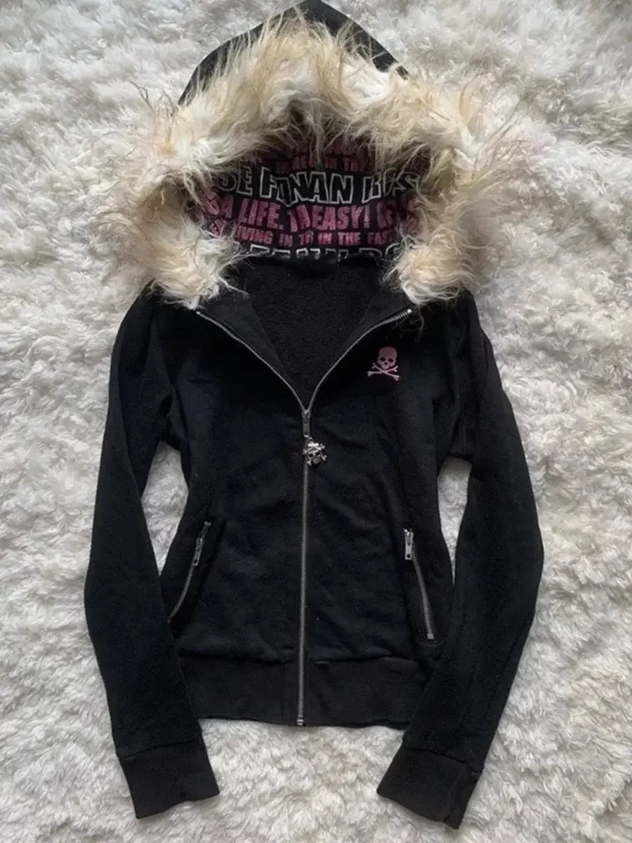 Women’s Retro Zip-Up Hoodie with Slight Stretch