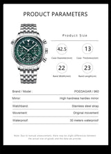 POEDAGAR Men's Luxury Chronograph Wristwatch
