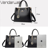 Luxury Triple-Layer Leather Tote & Crossbody