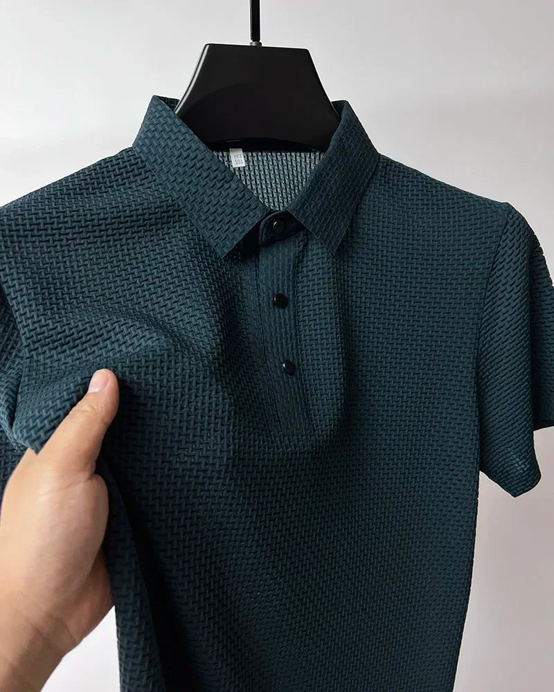 Men's Ice Silk Polo Shirt – Breathable Smart Casual Tee
