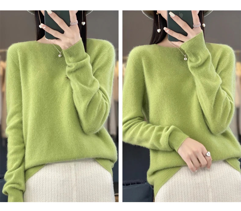 Women's Merino Wool Crew Neck Sweater