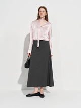 Acetate Trumpet Midi Skirt – Elegant Drape
