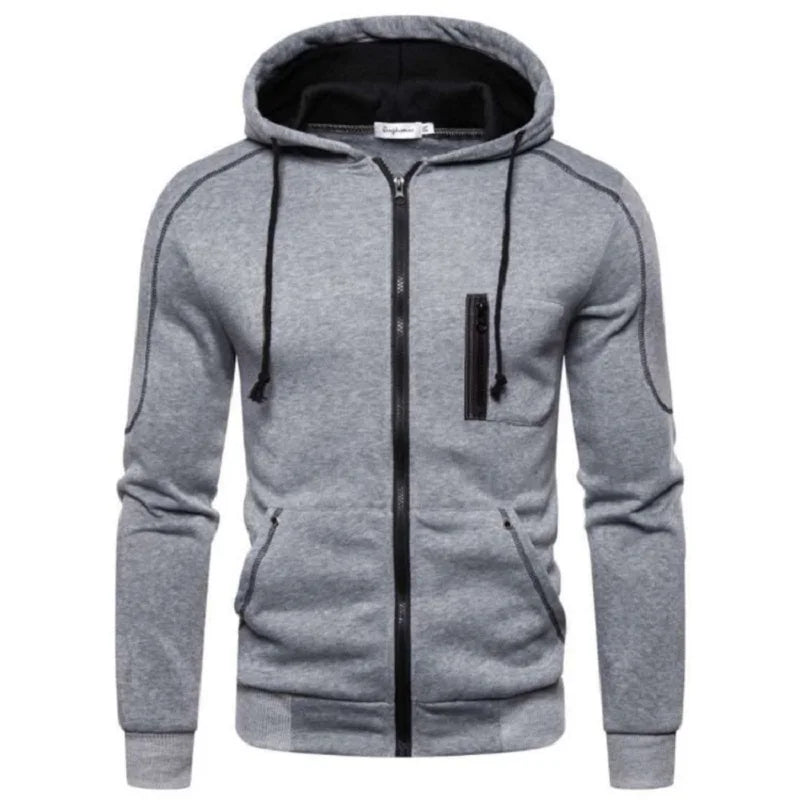 Autumn Men Sweatshirts Long Sleeve Jacket Hoodie Zipper Closure Jacket Male Hoodies Sweatshirt Slim Fit Male Clothing