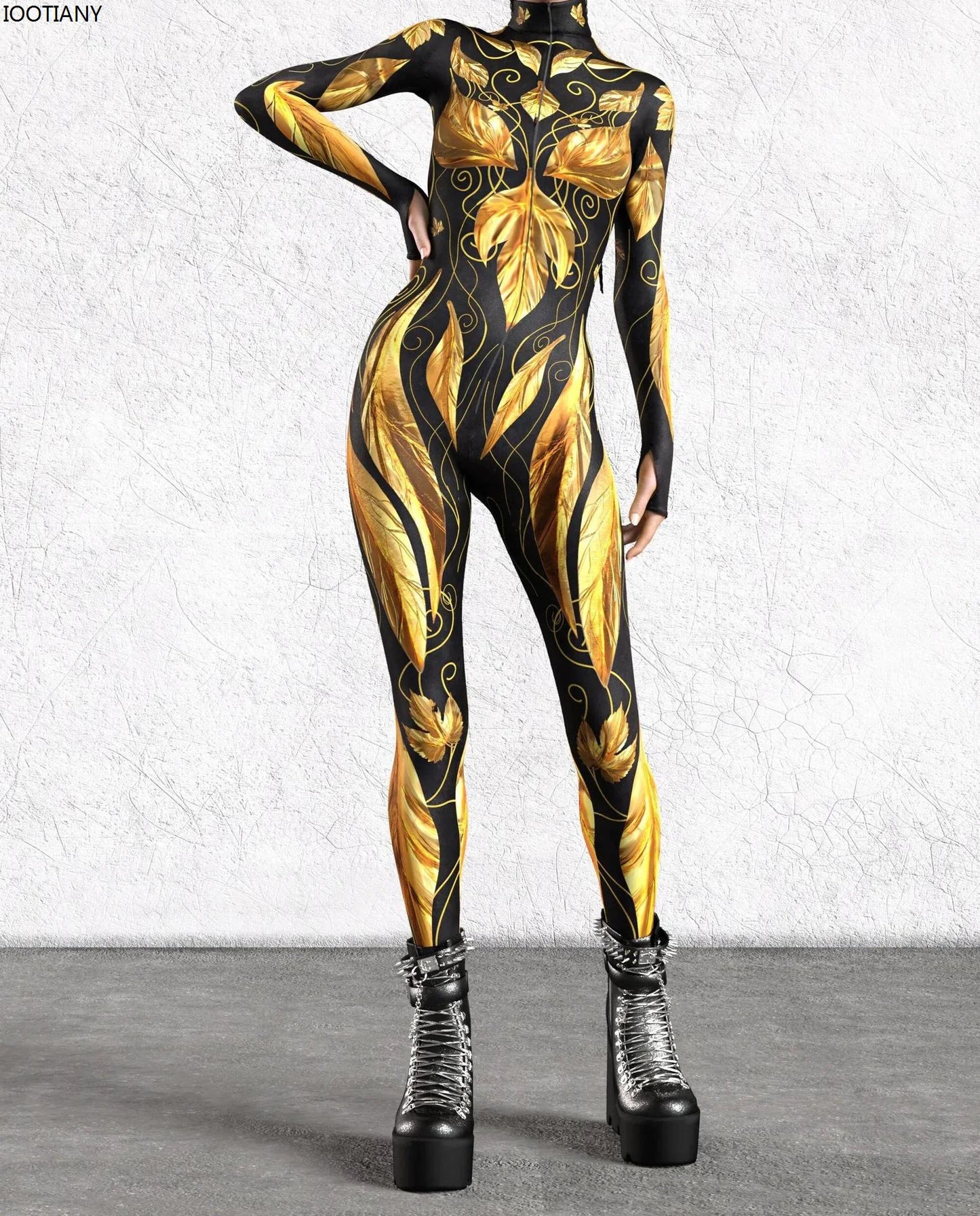 Women's 3D Print Goddess Jumpsuit Catsuit Costume
