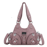 Angelkiss Women Handbags Rose Soft Tote Bag Small Top-handle Purse Fashion Satchel Multi-Pockets Shoulder Bag Hobos Phone Pack