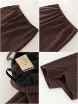 Autumn Burgundy Sweatpants Women Straight Leg Sport Pants Cotton Ladies Coffee Basic Joggers Wide Leg Women's Pants And Trousers