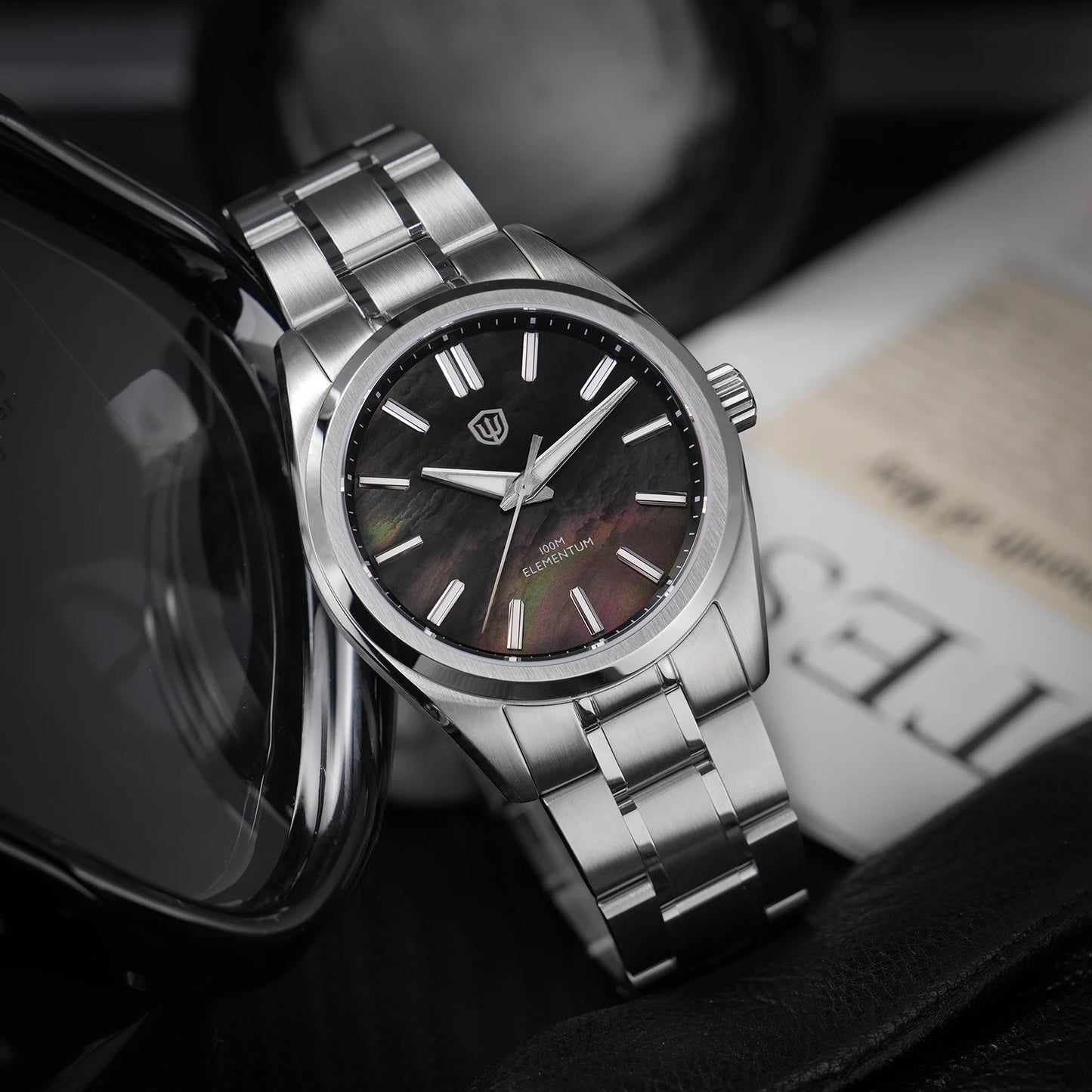 Watchdives WD0003C Quartz Watch VH31 Sweep Seconds Movement 38mm Ice Crack Dial Sapphire Luminous 100m Waterproof Men Wristwatch