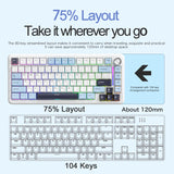 75% Hot Swap Gaming Keyboard Wireless FREEWOL F75 RGB Mechanical Keyboard with Metal Knobs AULA F75 Same Model,Tri-Mode,4000 mAh