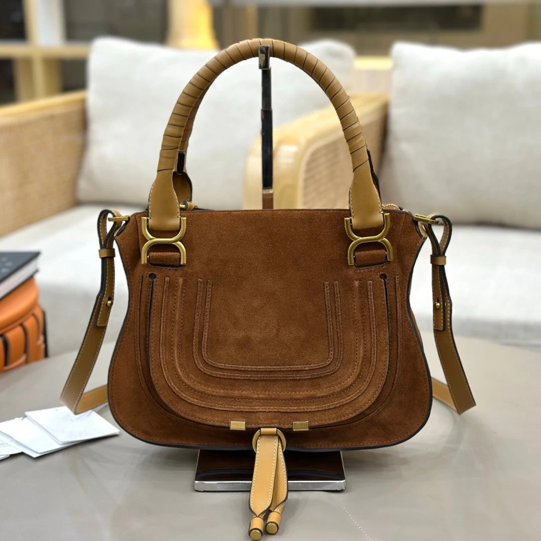 Vintage Suede Saddle Bag – Crossbody & Shoulder Tote for Women