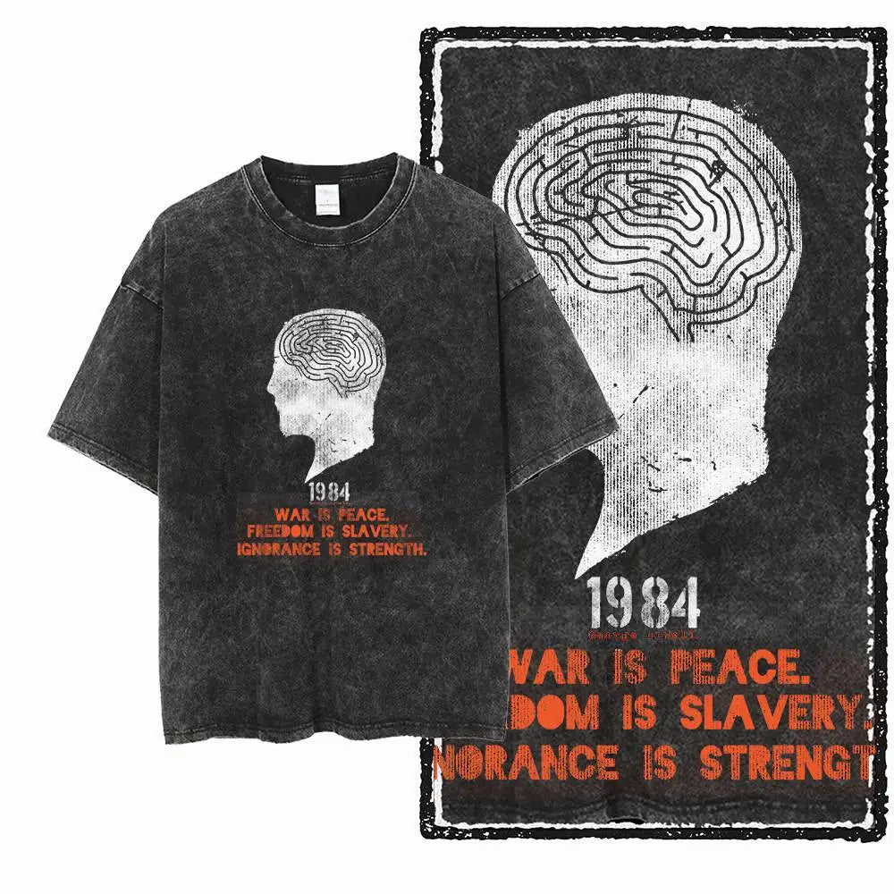 1984 Graphic Cotton Tee | Vintage Streetwear Men's T-Shirt