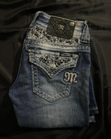 Women's Y2K Wing Embroidered Rhinestone Jeans