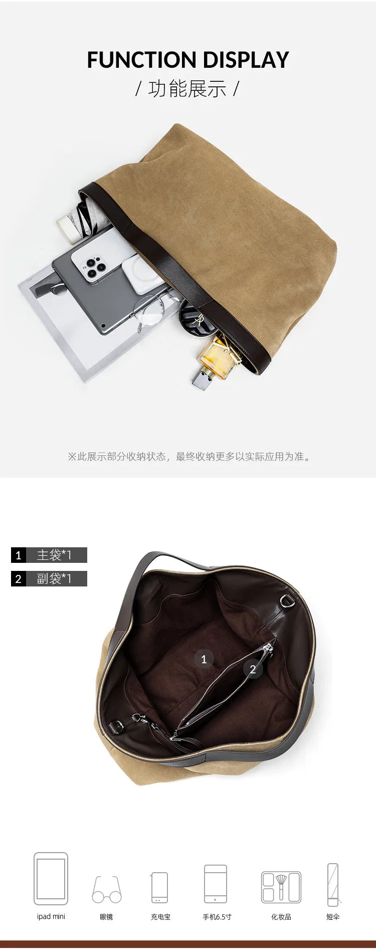 Motingsome Winter New Suede Big Tote Women Matte Cowhide Leather Handbag Oversized Shoulder Bowling Shopper Purse Luxury Design